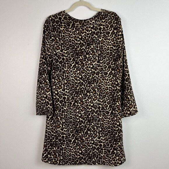 J. Crew Leopard Print Shift Dress Womens Size 8 Lagenlook Mobwife - Picture 7 of 16